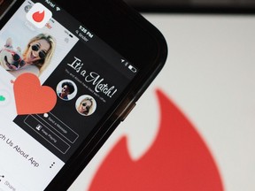 The Tinder Inc. application is displayed on a smartphone.