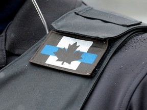 File photo of a thin blue line patch officers wear on their uniform. Vancouver police are not allowed to wear the patch.