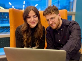 Laura Rollock and Connor Rose used the help of UBC's incubator program entrepeneurship@UBC to create their new dating app IRLY.