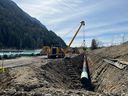 Pipeline laying activities in B.C. in August, 2022. 