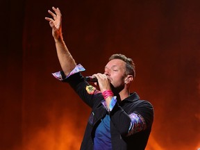 Chris Martin of Coldplay performs at The Apollo Theatre for SiriusXM and Pandora's Small Stage Theatre in Harlem, New York on Sept. 23, 2021.