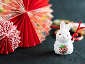 The rabbit is a symbol of longevity, peace, and prosperity.