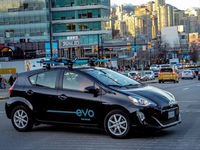 One of Evo Car Share's Toyota Prius hybrids.