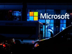 Microsoft signage in New York.