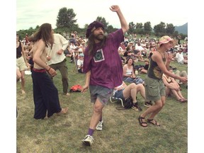 A little of the sixties played out at the Vancouver  Folk Music Festival at  at Jericho Beach Park as music lovers get up and dance to the Irish music.