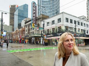 Vancouver Coun. Sarah Kirby-Yung on Granville Street earlier this month.