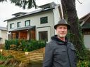 Brian Billingsley in front of a triplex built by his company, b Squared Architecture, in Vancouver on Jan. 17.