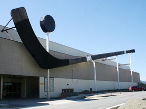 The hockey stick that has hung in front of the Cowichan Community Center since 1988 is 62.5 meters long.