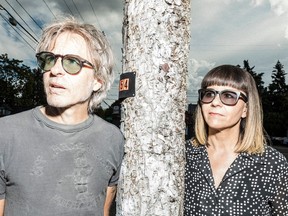 Quasi Breaking the Balls of History album cover released on Sub Pop on Feb. 10, 2023. First new album in a decade. Band photo (l-r) Sam Coomes and Janet Weiss.