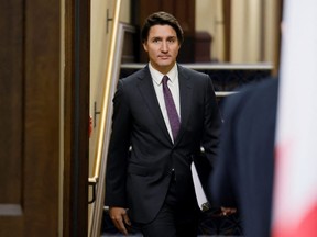 Prime Minister Justin Trudeau walks to the House of Commons on Parliament Hill in Ottawa Feb. 1, 2023.