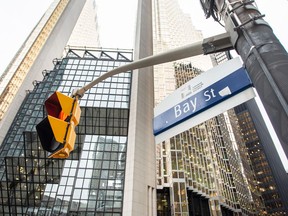 A Bay Street sign in Toronto's financial district.