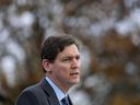 B.C. Premier David Eby announces a new public safety plan in Vancouver on Sunday, Nov. 20, 2022.