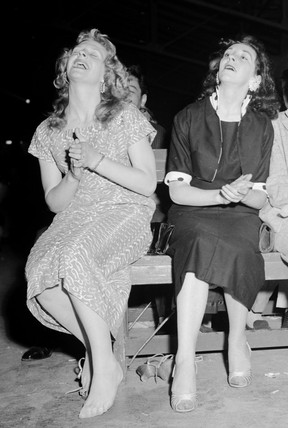 June 27, 1956. Some enthusiastic fans at Vancouver’s first rock concert, Bill Haley and the Comets, at the Kerrisdale Arena. This photo ran on the cover of the Vancouver News-Advertiser, with the caption: “These two were real gone gals.”