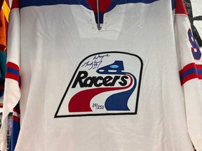 A thief broke into a Kelowna store early Feb. 7 and made off with this autographed Wayne Gretzky Racers jersey worth about $10,000.