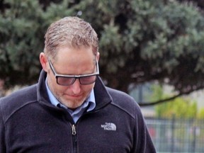 Kristopher Teichrieb enters the Kamloops Law Courts on Oct. 23, 2018.