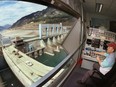 A dam operator keeps tabs on the Keenleyside Dam, near Castlegar, one of three massive dams in British Columbia — there is also a fourth dam, built in Montana — as a result of the Columbia River Treaty signed between Canada and the United States in 1961.