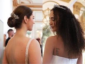 The sleek bun and the side-swept wave and hair half-up, two of the recommended trends for bridal hairstyles this coming wedding season.