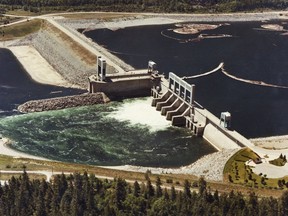 The Keenleyside Dam on the Columbia River, near Castlegar, in 1989, about 25 years into its life as a crucial component of the Columbia River Treaty.