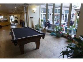 The common area at Victory House in the Downtown Eastside, a rare oasis of supportive housing for mentally ill people on Feb. 2, 2023.