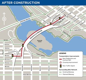 Handout rendering showing the isometric map after construction on the Granville Bridge.