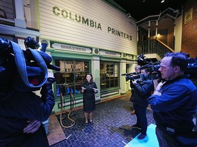 CEO Alicia DuBois  takes the media on an a tour of Old Town on the closed third floor of the Royal B.C. Museum in Victoria.