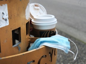 Discarded disposable cups in Vancouver.