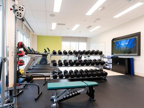 The fitness facility pictured at Red Fish Healing Centre for Mental Health & Addiction in Coquitlam.