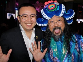 Coromandel Properties’ Jerry Zhong sponsored Takashi Murakami’s retrospective exhibition, as well, was the successful bidder of a commissioned portrait by the contemporary artist. (Fred Lee photo)