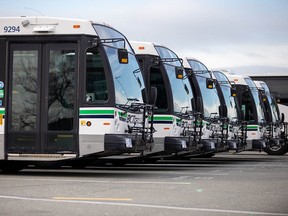 File photo of B.C. Transit buses.