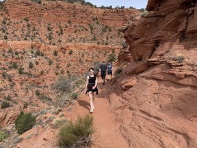 Hiking one of the trails just outside of town.