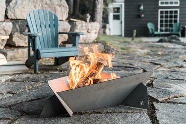 Large hot rolled steel firepit by H Bee Fire.