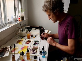 Ink-maker Jason Logan, here in his Toronto studio, is at the centre of the film The Colour of Ink. A fascinating documentary from Brian D. Johnson, the documentary shows the connection that ink forges between humans, creativity and the world we walk through.