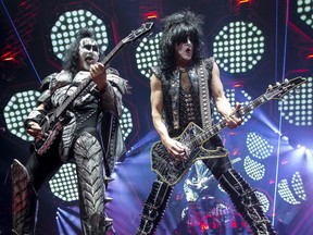 Gene Simmons and Paul Stanley of KISS performing their End Of The Road World Tour at Canadian Tire Centre in Ottawa on April 3, 2019.