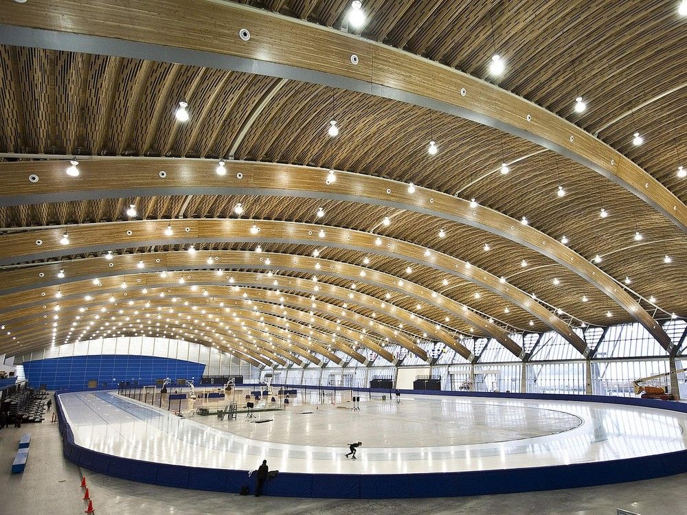 the richmond olympic oval during the 2010 winter olympics. it is now used as a community centre.