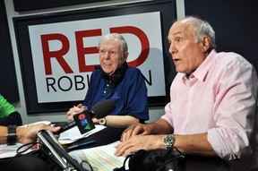 Rock and roll radio legend Red Robinson taping his last radio show in 2017.