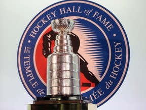 The Stanley Cup is on display prior to the HHoF induction press conference and photo opportunity at the Hockey Hall of Fame on November 12, 2012 in Toronto, Canada.