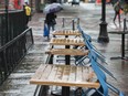 File photo of a Vancouver patio on a rainy day.