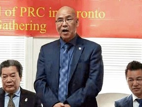 Ontario MPP Vincent Ke speaks at an event at the Chinese consulate general in Toronto.