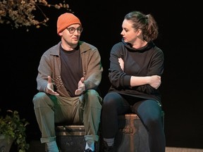 Anton Lipovetsky and Emma Slipp in Stupid F***ing Bird, which runs at The Cultch Historic Theatre until April 23. Photo: Emily Cooper
