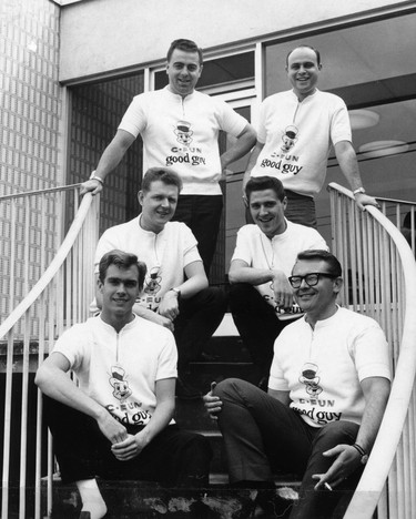 The C-FUN Good Guys in 1963: Top row, from left: Tom Peacock, Brian "Frosty" Forst. Middle row: Red Robinson, Ed Kargl. From row: Fred Latremouille, Al Jordan.