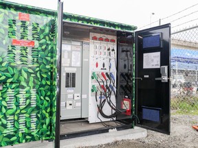 The City of Vancouver has installed three clean-energy kiosks in northeast False Creek in areas heavily used by the film industry.
