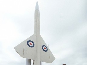 A 1960s era Bomarc missile, which was designed to intercept bombers from the Soviet Union and destroy them with a nuclear explosion, at an Alberta museum in 1997.