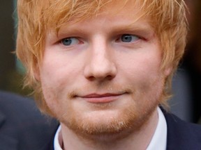 Ed Sheeran leaves after testifying over Marvin Gaye copyright infringement claim at the Manhattan federal court in New York on April 25, 2023.