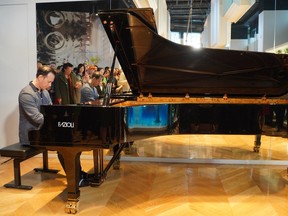 Local pianist Daniel Chow performed on a Grand Fazioli when company founder Paolo Fazioli visited Vancouver in April.