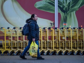 Prices for food purchased from stores rose 9.7 per cent in March, down from 10.6 per cent in February.