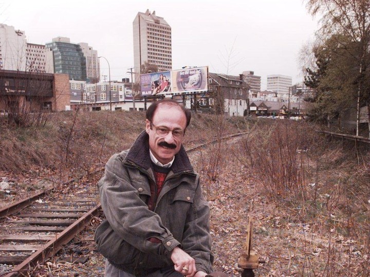  Alan Herbert of Tracks, a citizens group lobbying for the south False Creek streetcar line celebrates with news that the city of Vancouver has purchased the line from the CPR.