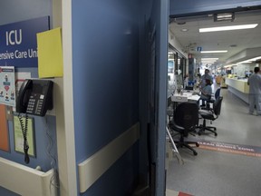 The entrance to the COVID-19 intensive care unit at St. Paul's hospital in downtown Vancouver is pictured Tuesday, April 21, 2020. THE CANADIAN PRESS/Jonathan Hayward