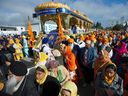 People take part in the annual Vaisakhi parade in Surrey on Saturday, April 20, 2019.