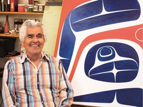 Haida and Tlingit artist Robert Davidson in his studio. His solo show at the Vancouver Art Gallery, Guud sans glans Robert Davidson: A Line That Bends But Does Not Break, runs until April 16.
