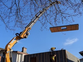 Construction of a 2,700-square-foot single-family home in East Vancouver last week.